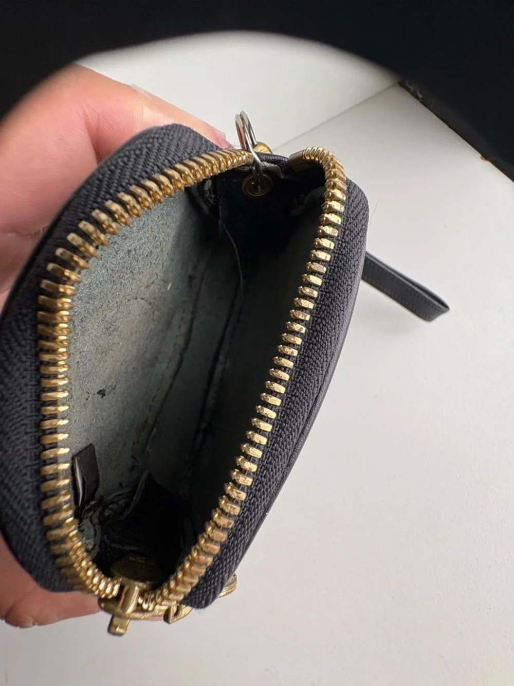 Dooney & Bourke awl black leather Key Caddy Chain Coin Purse zip wallet - Picture 12 of 15